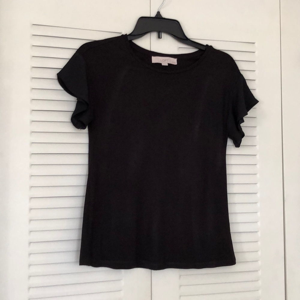 XXSP Loft Black Flutter Sleeve Tee